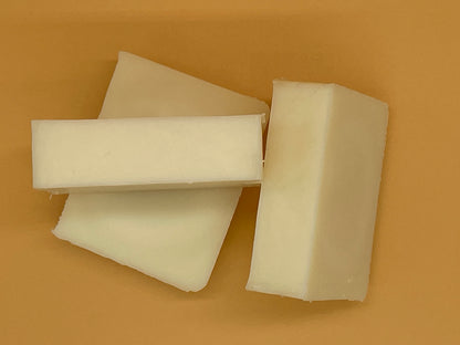 Handmade Unscented Bar Soap - tallowbased, additive-free soap bar for sensitive skin- 3 bar top view
